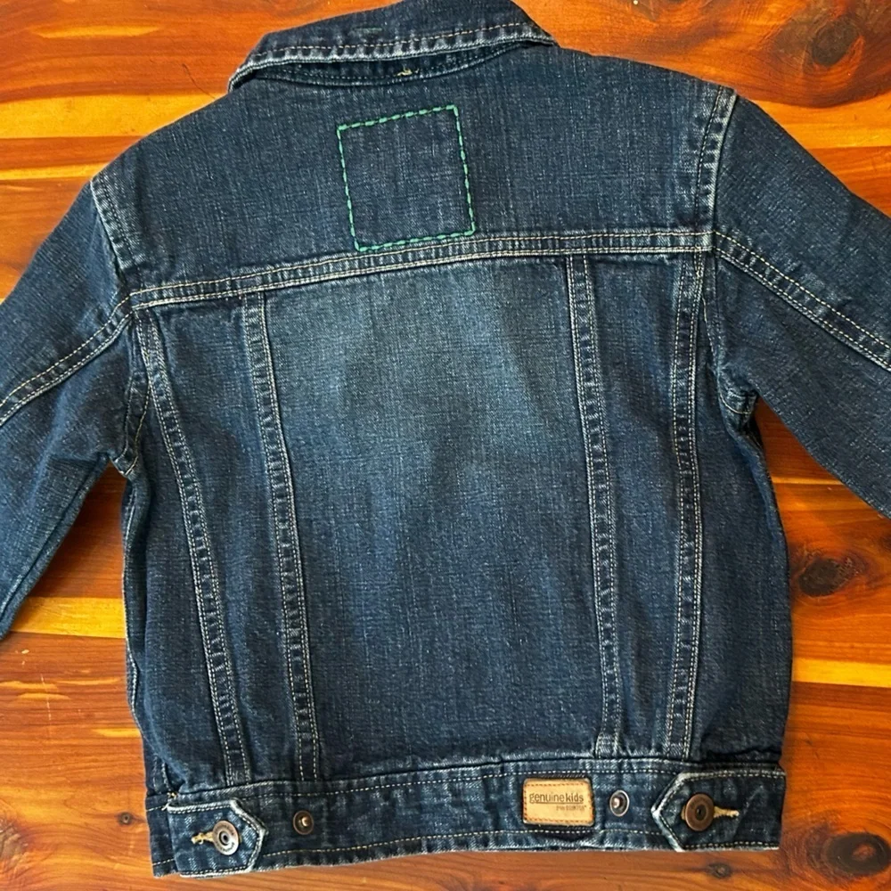 Vintage 2003 OshKosh B'gosh Unisex Kid's Blue Jean Denim Jacket Size 2T